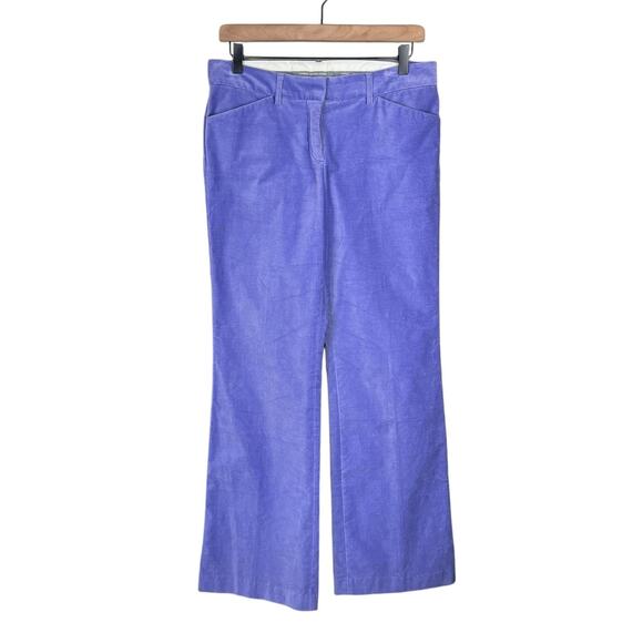 Express Editor Low Rise Flare Purple Blue Velvet Y2K Career Trouser Pants - Picture 1 of 8